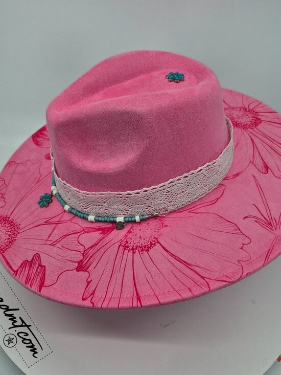 Cosmic Bloom – Custom Engraved Western Hat main image 5